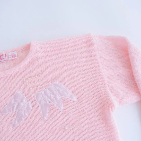 Vintage Contempo Plus Pink Knit Leaves Crewneck Sweater Size 40 - Picture 12 of 15